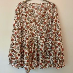 LOFT Plus Floral Peplum Blouse